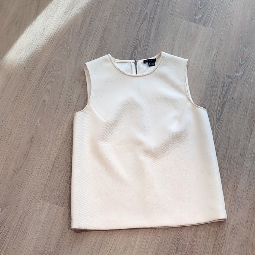 Theory Emlay Cream Sleeveless Top